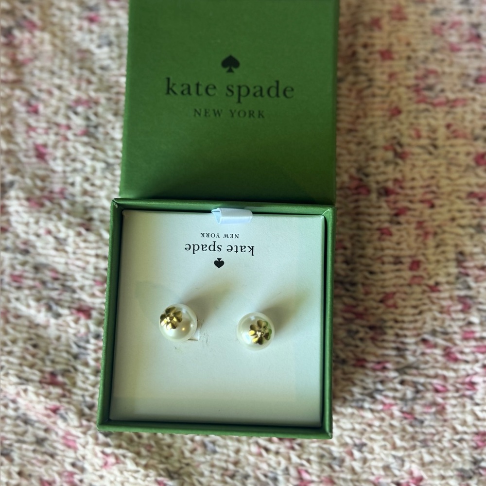 Kate Spade Gold and Cream Earrings